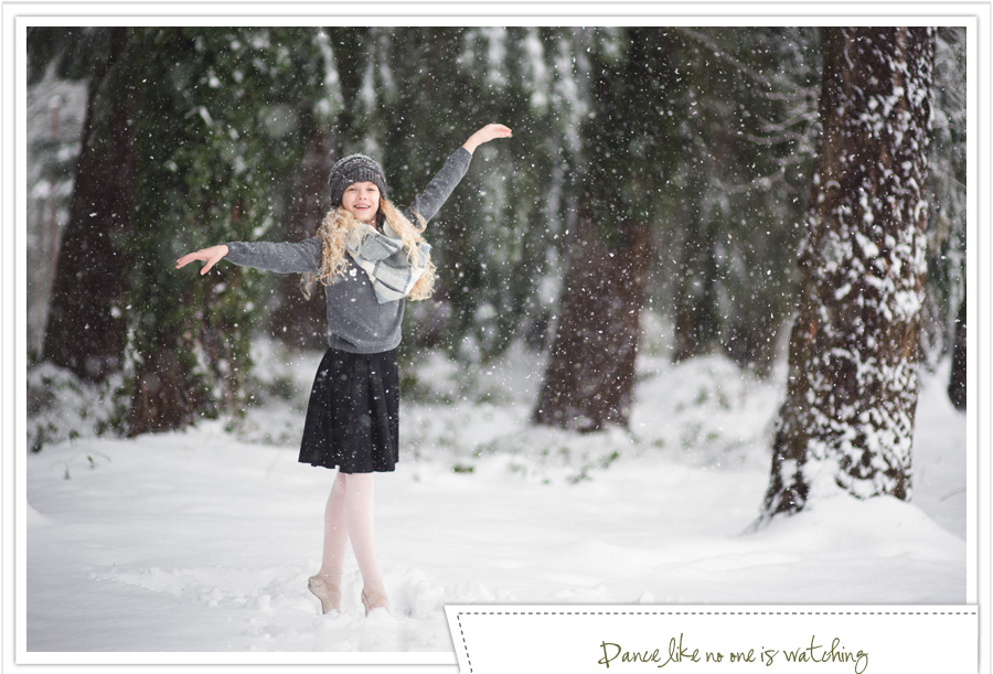 A young dancer puts on her pointe shoes and braves the snow to create these beautiful portraits.
